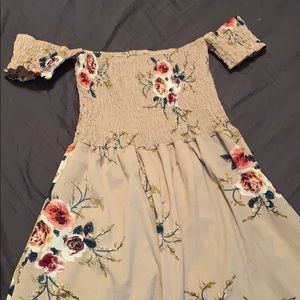 High low off the shoulder floral dress